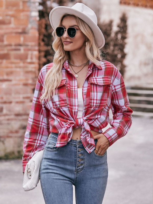 Product Image for  Plaid Dropped Shoulder Longline Shirt