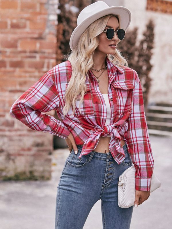 Product Image for  Plaid Dropped Shoulder Longline Shirt