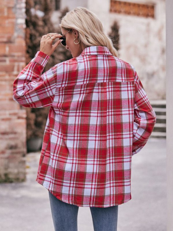 Product Image for  Plaid Dropped Shoulder Longline Shirt