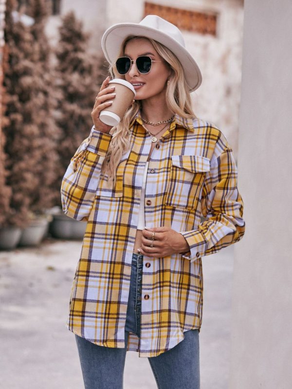 Product Image for  Plaid Dropped Shoulder Longline Shirt