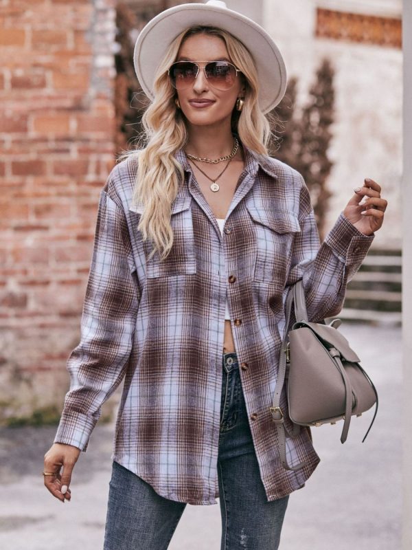 Product Image for  Plaid Dropped Shoulder Longline Shirt