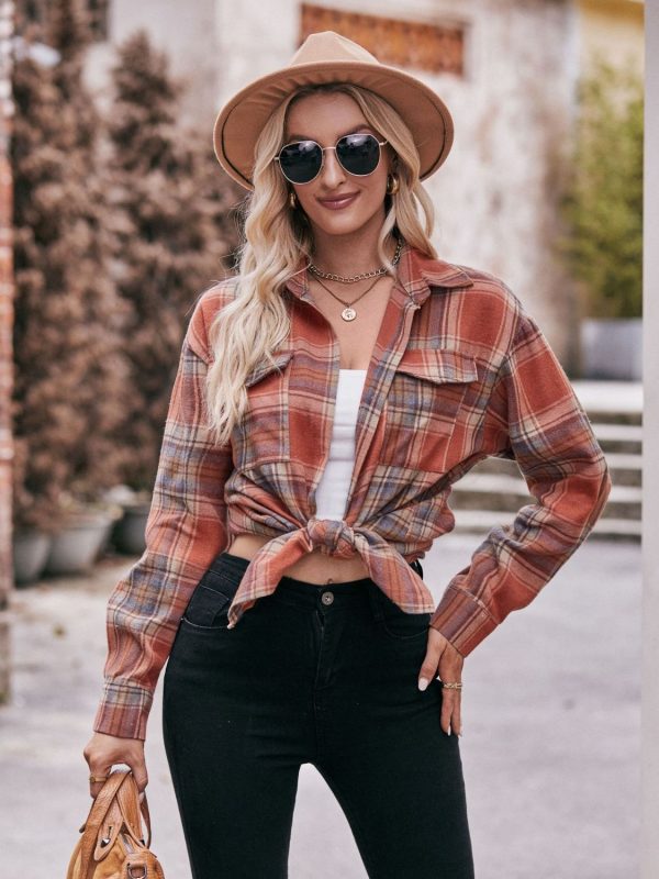 Product Image for  Plaid Dropped Shoulder Longline Shirt