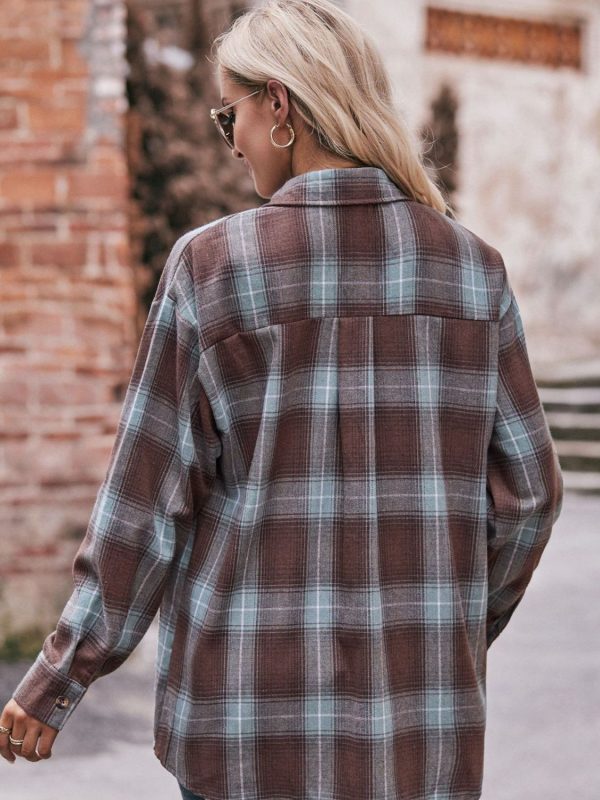 Product Image for  Plaid Dropped Shoulder Longline Shirt