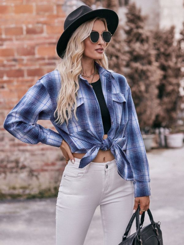 Product Image for  Plaid Dropped Shoulder Longline Shirt
