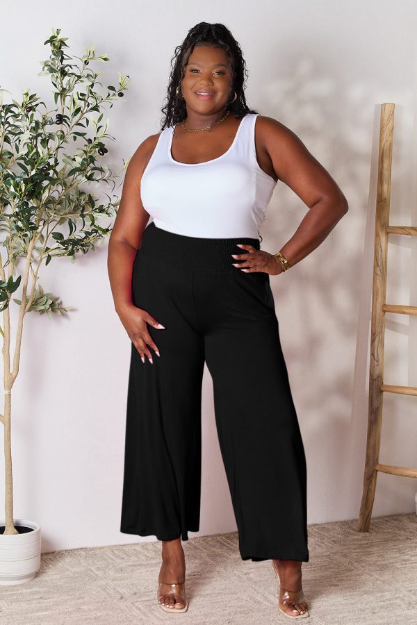 Product Image for  Double Take Full Size Smocked Wide Waistband Wide Leg Pants