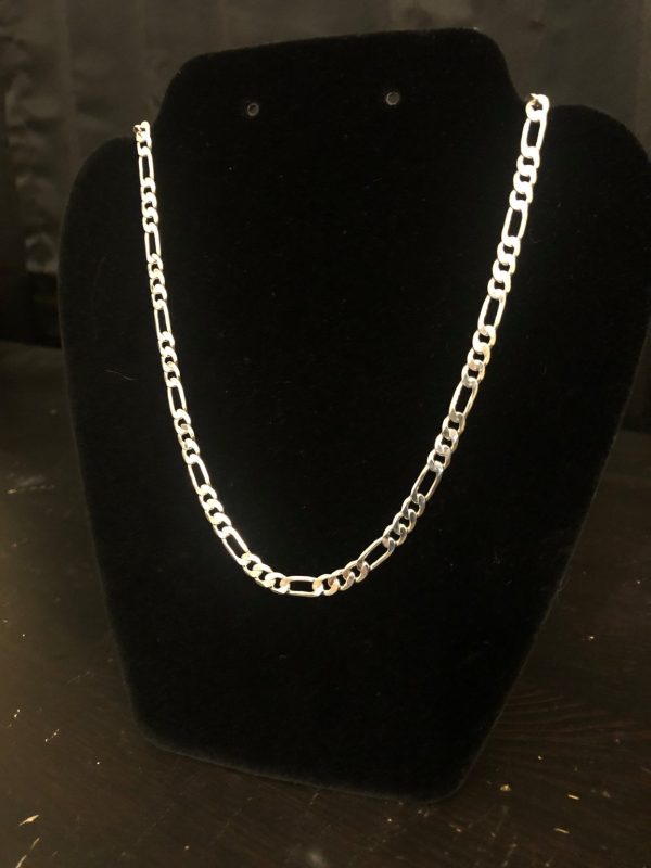Product Image for  925 Silver Plated Figaro Chain 24″ 6mm Plain