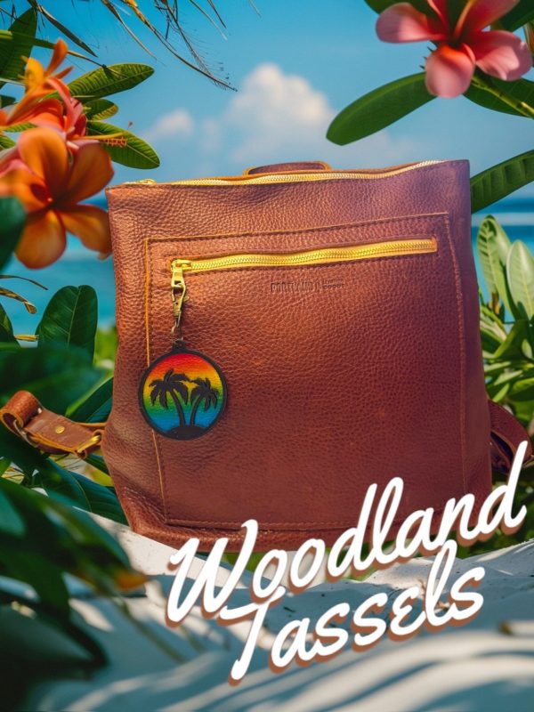 Product Image for  Palm Tree Leather Purse Charm