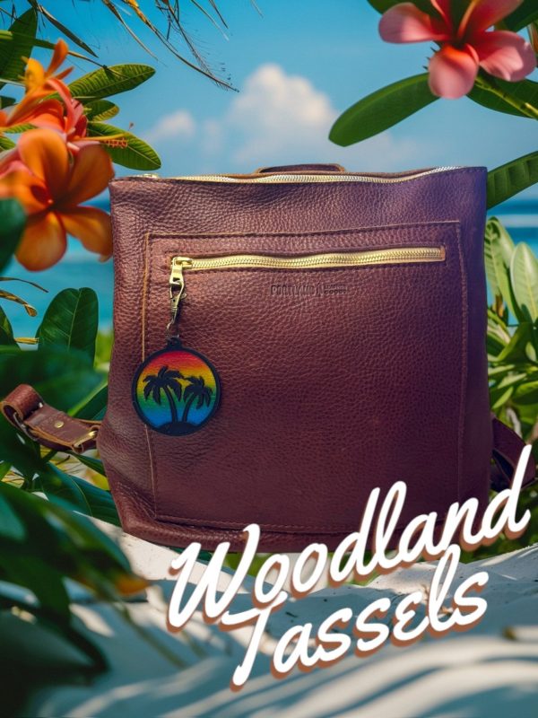 Product Image for  Palm Tree Leather Purse Charm