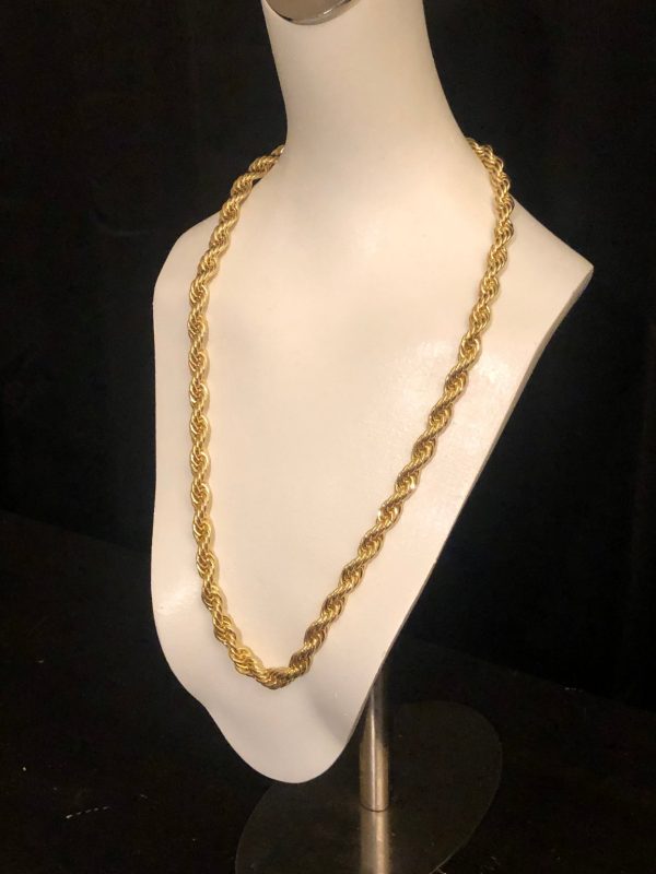 Product Image for  14k Gold Plated Large Rope Chain 30″ 10mm