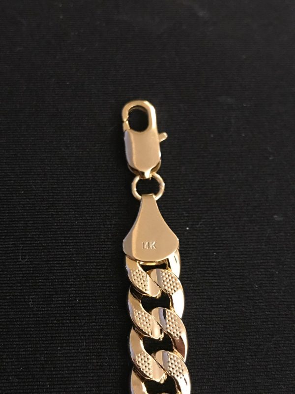 Product Image for  14k Gold Plated Cuban Bracelet 9″ Textured