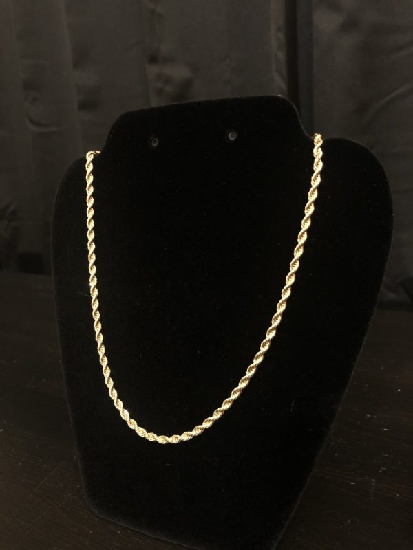 Product Image for  14k Gold Plated Rope Chain 24″ 6mm