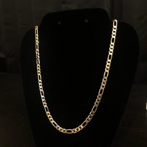 Product Image for  14k Gold Plated Figaro Chain 24″ 6mm Plain