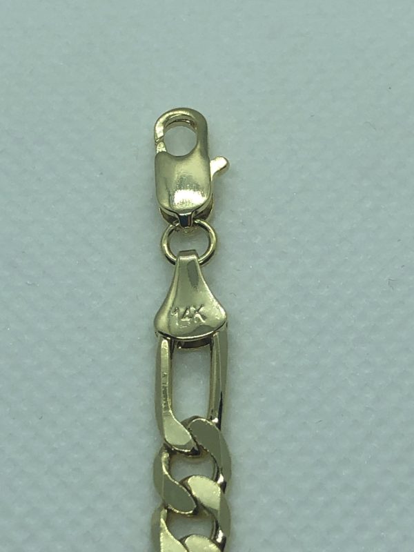 Product Image for  14k Gold Plated Figaro Bracelet 8″
