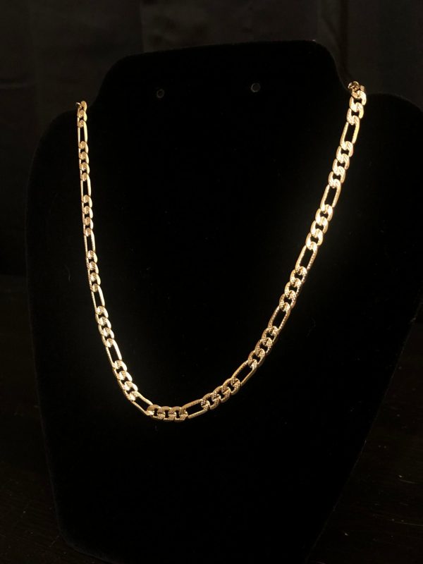 Product Image for  14k Gold Plated Figaro Chain 24″ 6mm Textured
