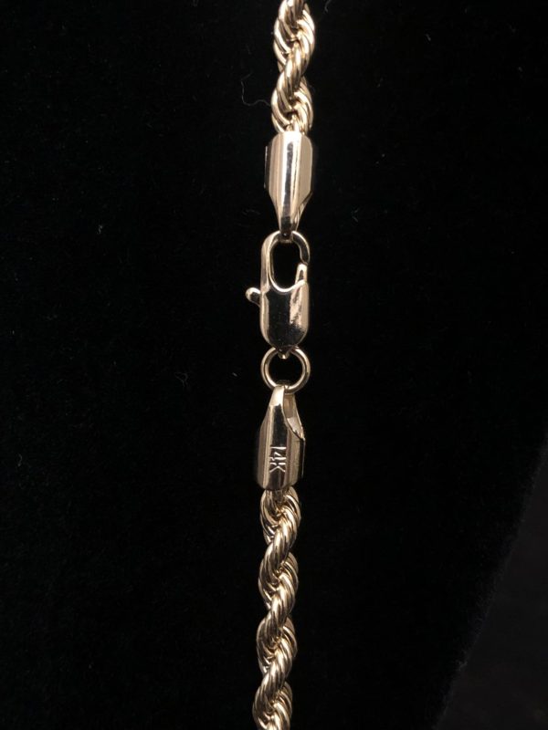 Product Image for  14k Gold Plated Rope Chain 24″ 6mm
