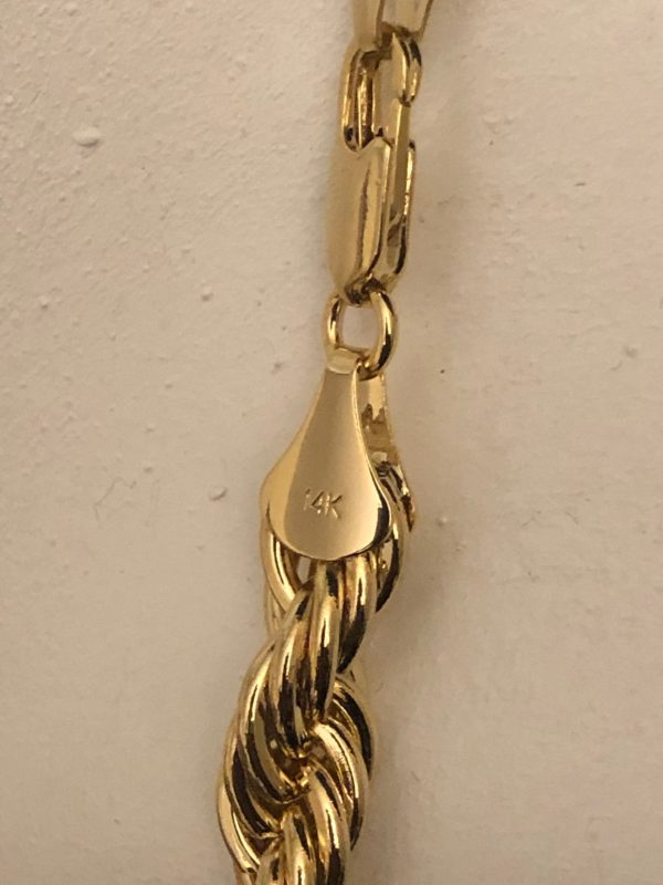 Product Image for  14k Gold Plated Large Rope Chain 30″ 10mm