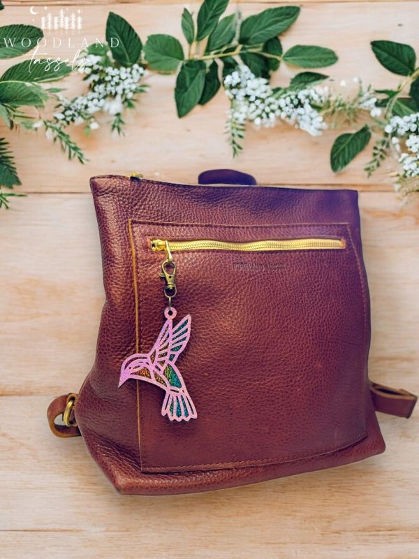 Product Image for  Hummingbirds Leather Purse Charm