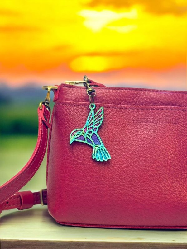 Product Image for  Hummingbirds Leather Purse Charm