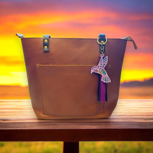 Product Image for  Hummingbirds Leather Purse Charm
