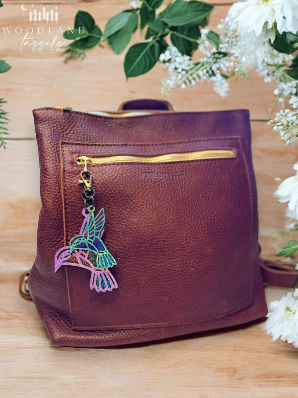 Product Image for  Hummingbirds Leather Purse Charm